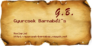 Gyurcsek Barnabás névjegykártya